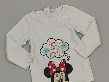 czarna bluzka w białe grochy: Bluzka, Disney, 1.5-2 lat, 86-92 cm, stan - Dobry