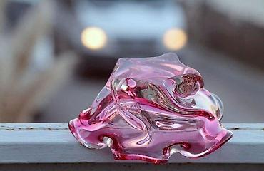 Ostali kućni dekor: Murano, ručno duvano RUŽIČASTI KRISTAL pepeljara 750gr. Murano — 6
