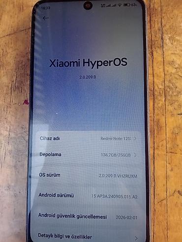 redmi note 12 islenmis: Redmi Note 12S, 256 GB, rəng - Qara, Düyməli, Face ID, Sensor — 3