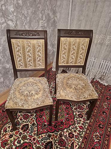 Столы и стулья: Klassik üslubda 2 ədəd yemək otağı stulu - Karkas: tünd qəhvəyi — 1