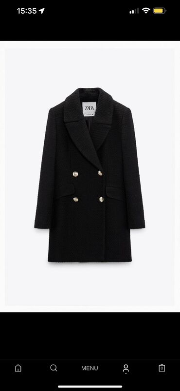 şuba palto: Palto Zara, M (EU 38), rəng - Qara