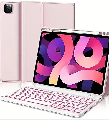 komputerlərin satışı: Planşet üçün klaviaturalı qabıq dəsti – çəhrayı - Uyğunluq: iPad — 1