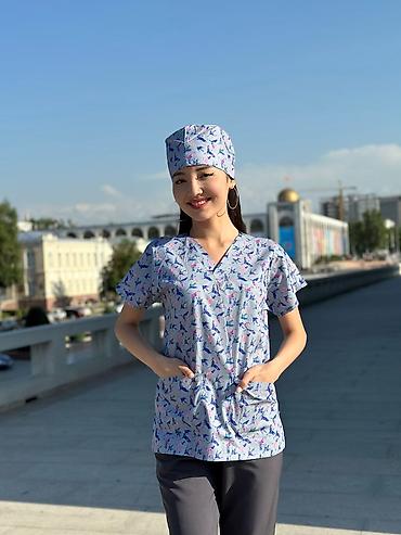 вещи аниме: Медицинские scrub-топы с принтами + хирургические шапочки - Унисекс и — 7
