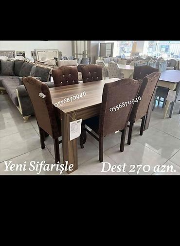 termo xalca: Qonaq otağı üçün, Yeni, Açılmayan, Dördbucaq masa, 6 stul — 10