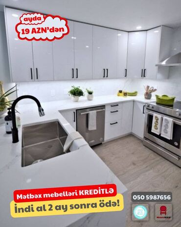 Sifarişlə mətbəx mebeli: Sifarişlə mətbəx dəsti, Özü çəkən petlələr, Sadə laminat, Kredit var, Pulsuz çatdırılma -da lalafo.az — 17 Sifarişlə mətbəx mebeli: Sifarişlə mətbəx dəsti, Özü çəkən petlələr, Sadə laminat, Kredit var, Pulsuz çatdırılma — 17