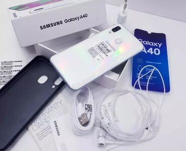Samsung A40, Б/у, 128 ГБ, цвет - Белый, 2 SIM