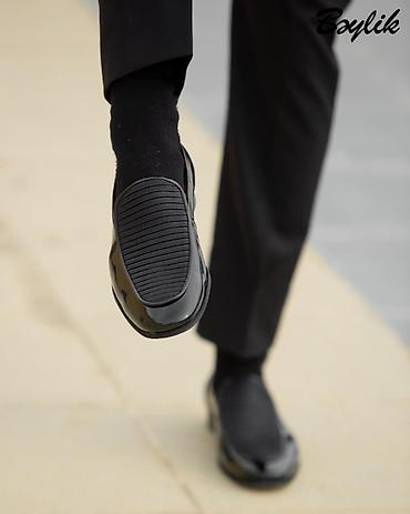 Ayaqqabılar: BAYLIK kişi loafers ayaqqabısı - Rəng: qara, parlaq üst səth - Model — 1