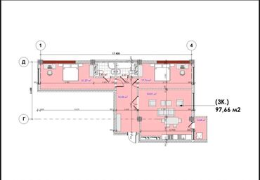 Продажа квартир: 3 комнаты, 97 м², Элитка, 9 этаж, ПСО (под самоотделку)