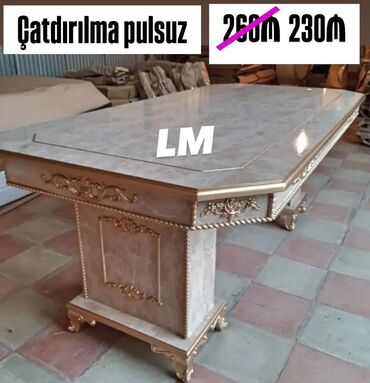 Soyuducular: ⚜️ *_KLASSİK Tumbalı masa_* Qiymət : *230₼* *Ölçü : 2m x 1m*