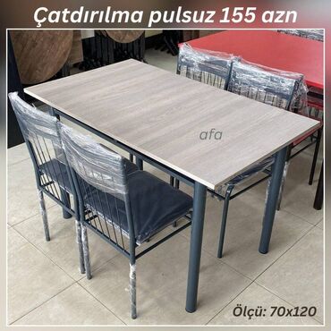 старые стулья: Restoran, kafe, bağ, mətbəx və s üçün masa destleri Masa + 4 Stul 155