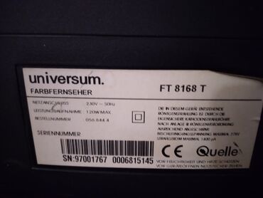 Телевизоры: Телевизоры кинескопные (CRT) 1) Universum FT 8168 T - Цветной — 3