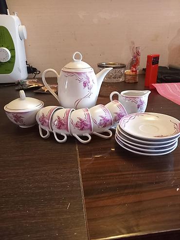 Çay dəsti, rəng - Ağ, Farfor