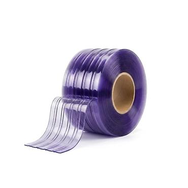 lidl kućni aparati: Plavo providna rebrasta PVC trakasta zavesa 200 × 2 mm Rolna: 50 m — 1