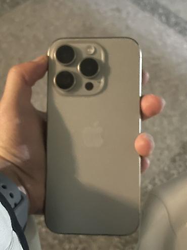 IPhone 15 Pro, Б/у, 512 ГБ, Natural Titanium, Чехол, 100 %