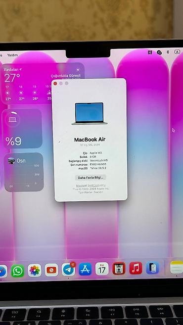 macbook pro 14: Satılır: Apple MacBook Air M3 13” (8 GB RAM / 256 GB SSD) 2024 Təcili — 3