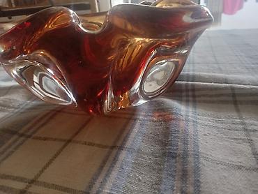 acar qabı: Rəngli şüşə dekorativ qab - Material: qalın, büllurabənzər rəngli — 2