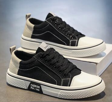 Математика: Unisex günlük krossovka – “Fashion Fst. 1985” dizaynı - Rəng: qara–ağ