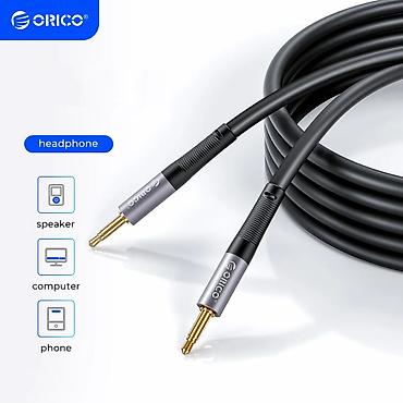 🔌 Orico-AXW-50-BK-BP (5 metr) audio kabeli smartfonlar, kompüterlər