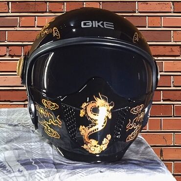 шлем для скейта: Новый мотошлем Дизайн : китайский золотой дракон Имеет переднее