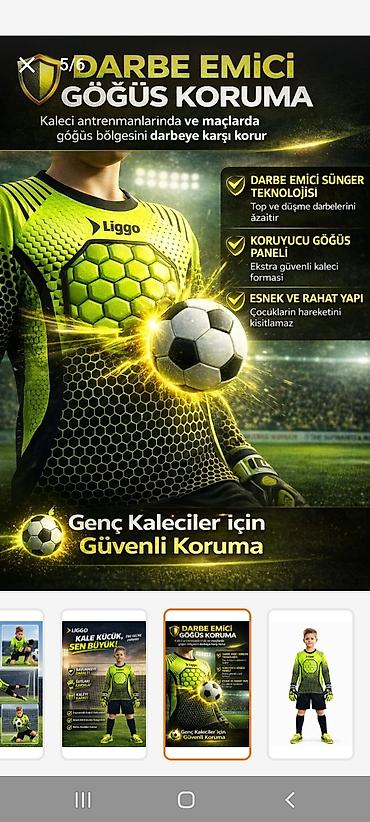 dəst geyimlər: Uşaq qapıçı dəsti – Liggo markası, 6 parça set Tərkib: - Forma — 5