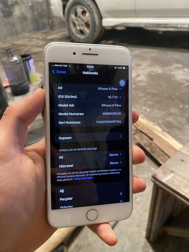 azercell operator nomresi: IPhone 8 Plus, 64 GB, Ağ, Barmaq izi