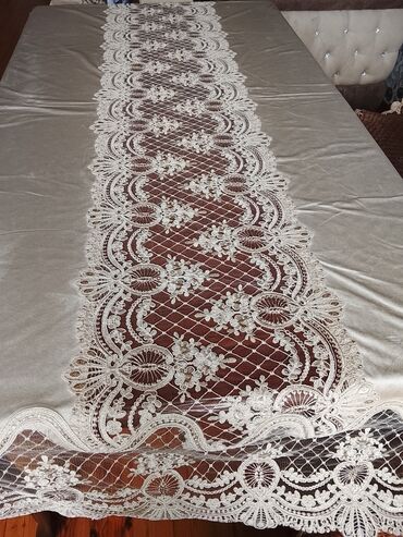SIM-карты: Zərif masa üstü krujevalı bəzək (table runner) - Rəng: krem/ivori -