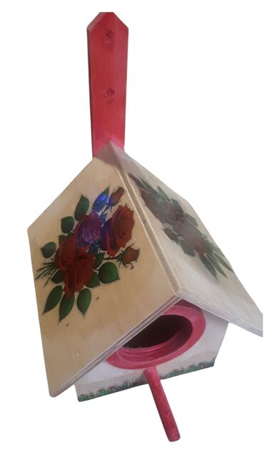 Yuvalar: Rəngli dekorativ quş evi Olçüsü 15*12*12 - Material: ağac - Dizayn — 10