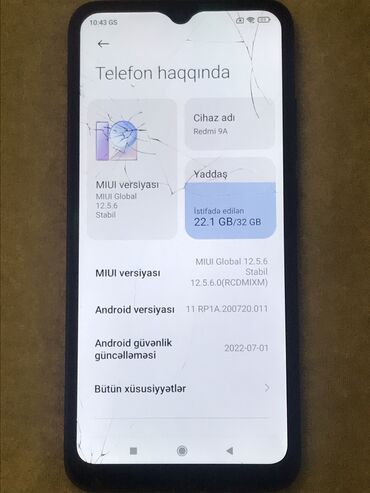 купить телефон в азербайджане: Xiaomi Redmi 9A, 32 GB, rəng - Göy, 
 Barmaq izi