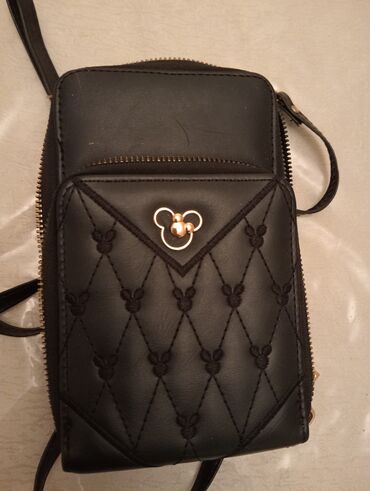 nişan üzükleri: Qara mini çiyin/çapraz çanta - Material: Sünidir (dəri görünüşlü)