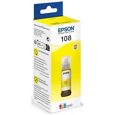 printer aliram: Epson 108 EcoTank Y C13T09C44A Yellow Original Mürəkkəb Şüşəsi – 70 ml — 1
