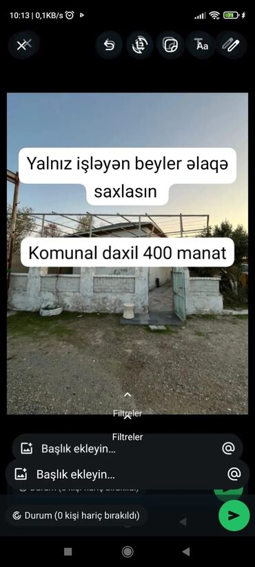 qaradag rayonu lokbatan qesebesinde kiraye evler 2022: 100 м², 3 комнаты, Комби, Газ, Электричество