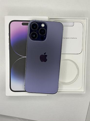 комбо 3 в 1: IPhone 14 Pro Max, Б/у, 256 ГБ, Deep Purple, Коробка, 79 % — 1