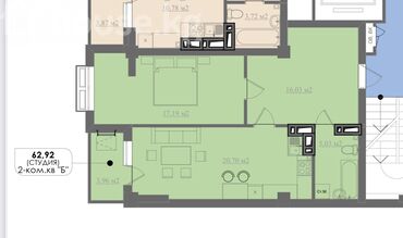 Продажа квартир: 2 комнаты, 63 м², Элитка, 10 этаж, ПСО (под самоотделку)