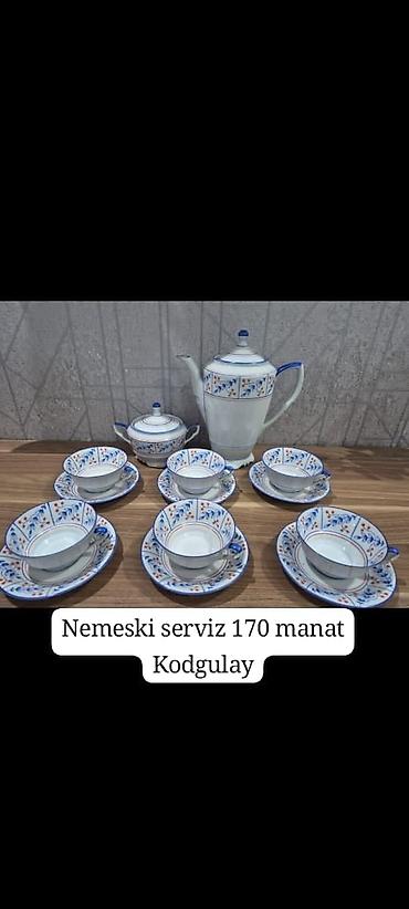 Çay dəsti, rəng - Ağ, Farfor, 6 nəfərlik, Almaniya