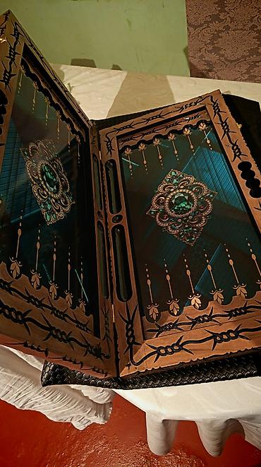 Nərdlər: Taxta nərd dəsti – əl oyma dekorlu, ikitərəfli - Material: sıx ağac — 3