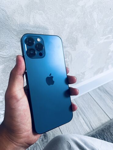 номер телефон: IPhone 12 Pro Max, Колдонулган, 512 ГБ, Pacific Blue, Каптама, 91 %