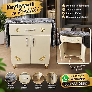 ütü taxtası: Keyfiyyətli və praktik ütü masası şkafı - Möhkəm konstruksiya, zövqlü — 1