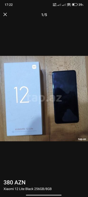 islenmis notebooklar: Xiaomi 12 Lite, 256 ГБ, цвет - Серый, 
 Отпечаток пальца, Две SIM карты, Face ID