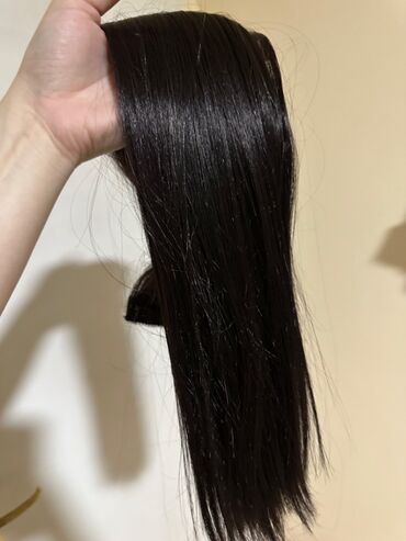 pegla za kosu: Poluprirodna tamno braon kosa na klipse nijansa 4, nošena samo jednom