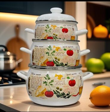 Tava-qazan dəstləri: Qazan, rəng - Ağ — 12