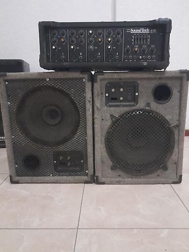 Динамики и колонки: 15 000 сом Звуковой комплект SoundTech: микшер-усилитель + пара — 2