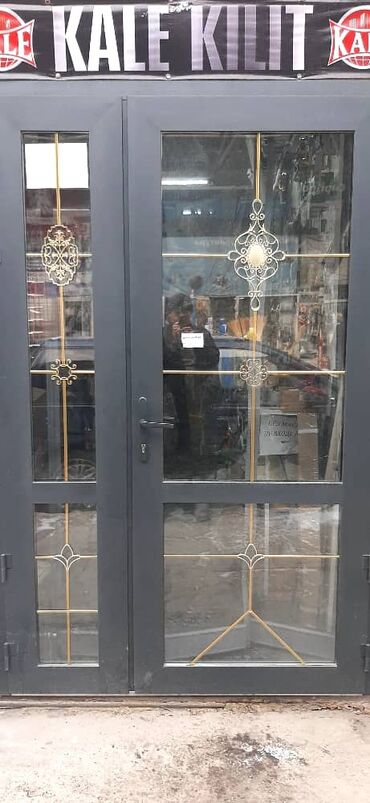 Изготовление перил: Двери в частный дом, Металл, Двустворчатая, Турецкая, цвет - Серый