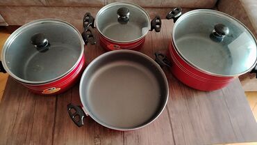 Аксессуары для кухни: Кастрюля, цвет - Красный, Антипригарный