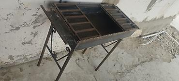 kömür istehsalı: Metaldan hazırlanmış manqal/qril masası - Material: qalın gövdəli — 2