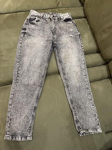 Джинсы: Məhsul: Daş yuyulmuş boz cins şalvar - Parça: klassik denim, yüngül — 1