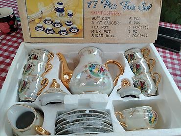 premium cay fabriki: Çay dəsti, rəng - Qızılı, Farfor, Madonna, 6 nəfərlik — 1