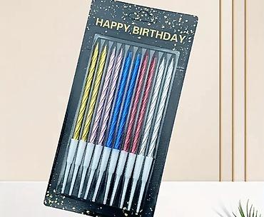 разные свечи: Праздничные свечи для торта “HAPPY BIRTHDAY” - Наборы из тонких витых — 3