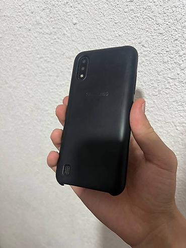 android auto: Samsung Galaxy A01, Б/у, 16 ГБ, цвет - Черный, 2 SIM — 1