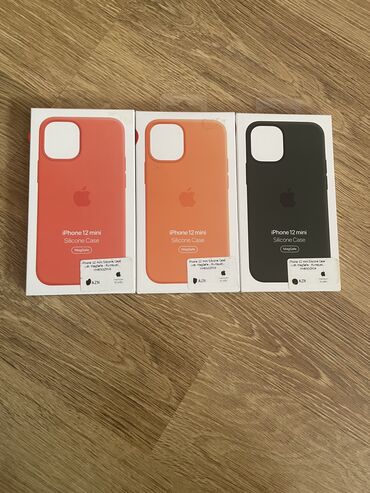 Örtüklər: Apple iPhone 12 Mini Silicone Case 3 eded müxtelif renglerde original