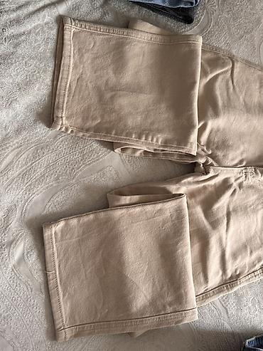 tulum cins: Bej rəngli düz kəsim cins şalvar - Rəng: açıq bej/cream - Model — 3